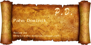 Pahn Dominik névjegykártya